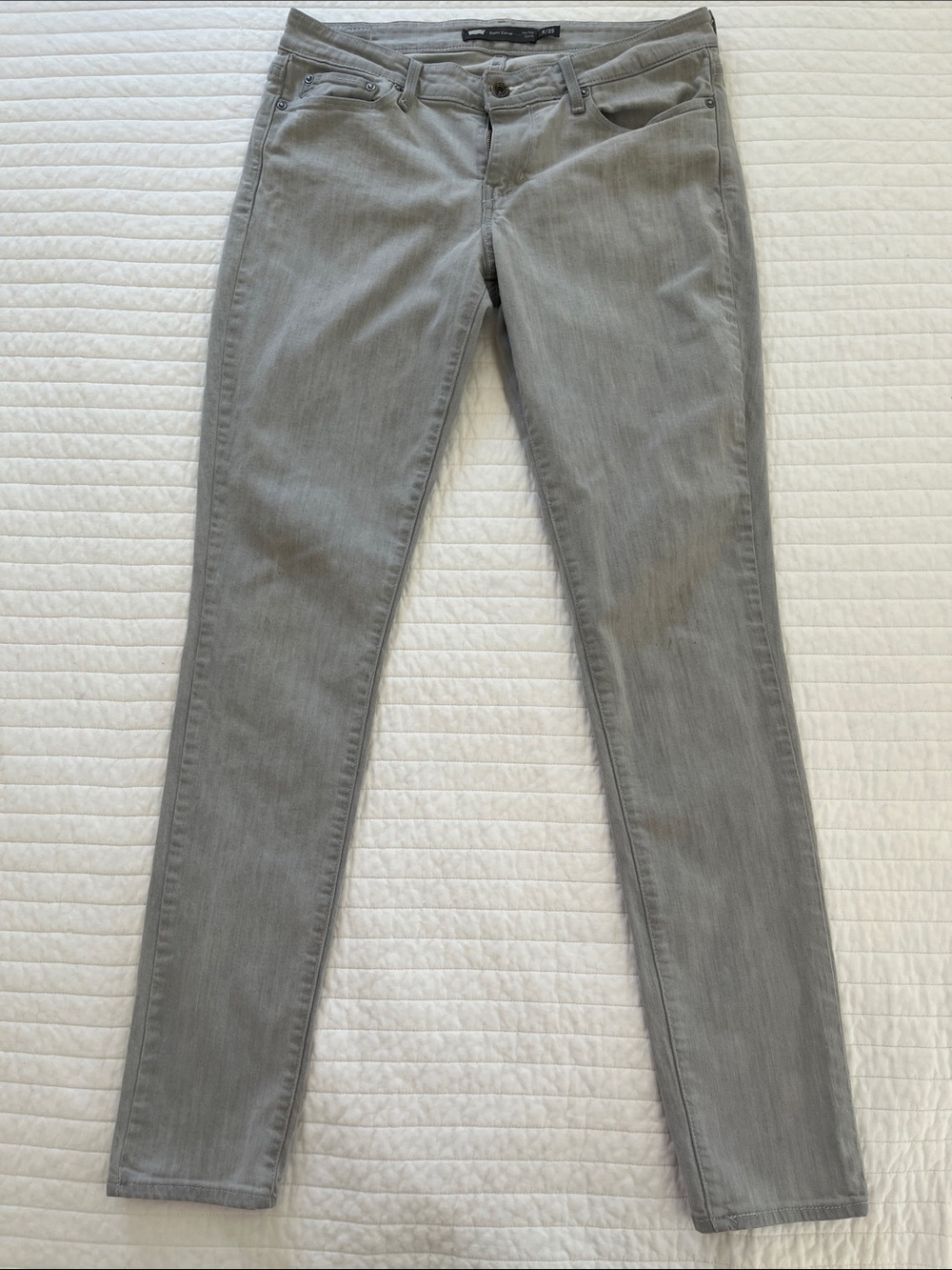 Vintage Levi's Demi Curve Mid-Rise Skinny Jeans in Light Gray